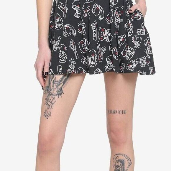 Goth Emo Gloomy Bear Suspender Skirt XS, S, M, L - Picture 3 of 4